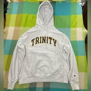 Vintage Trinity College Champion Reverse Weave Pullover Grey Hoodie